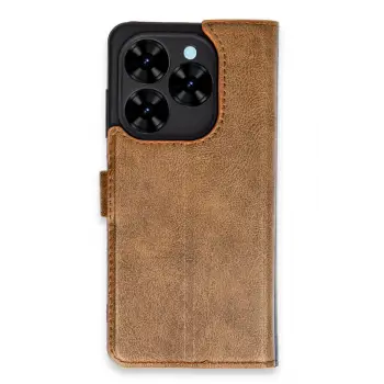 Lopard Tecno Spark Go 2024 Kılıf Trend S Plus Kapaklı Kılıf - Taba