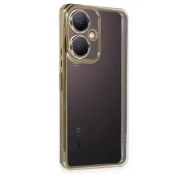 Lopard Vivo Y27 Kılıf Razer Lensli Silikon - Gold