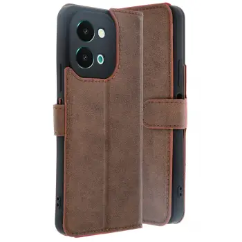 Lopard Vivo Y28 Kılıf Trend S Plus Kapaklı Kılıf - Taba