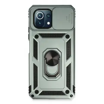 Lopard Xiaomi Mi 11 Lite Kılıf Pars Lens Yüzüklü Silikon - Yeşil