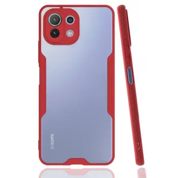 Lopard Xiaomi Mi 11 Lite Kılıf Platin Silikon - Kırmızı
