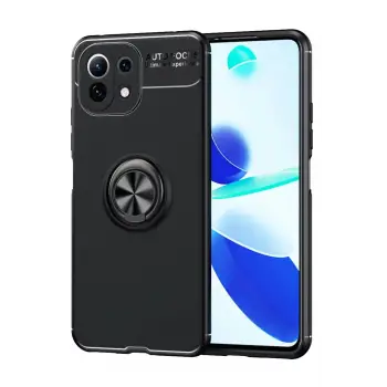 Lopard Xiaomi Mi 11 Lite Kılıf Range Yüzüklü Silikon - Siyah