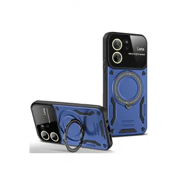 Lopard Xiaomi Mi 13t Pro Kılıf Joy Lens Standlı Kapak - Lacivert