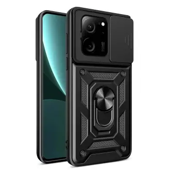 Lopard Xiaomi Mi 13t Pro Kılıf Pars Lens Yüzüklü Silikon - Siyah