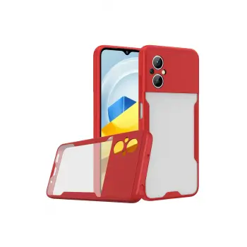 Lopard Xiaomi Poco M5 Kılıf Platin Silikon - Kırmızı