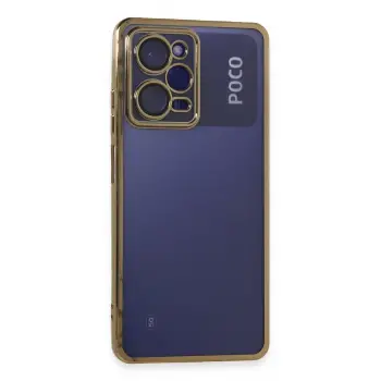 Lopard Xiaomi Poco X5 Pro 5g Kılıf Razer Lensli Silikon - Gold