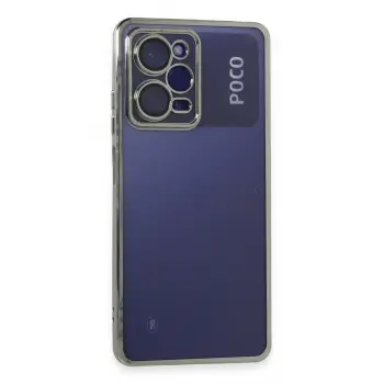 Lopard Xiaomi Poco X5 Pro 5g Kılıf Razer Lensli Silikon - Gümüş