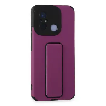 Lopard Xiaomi Redmi 12c Kılıf Mega Standlı Silikon - Mor