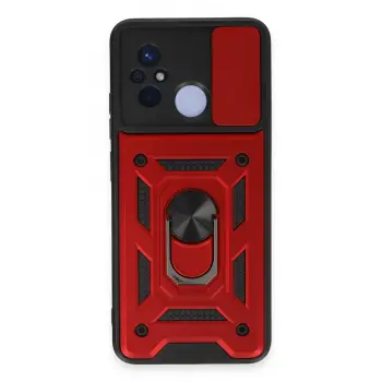 Lopard Xiaomi Redmi 12c Kılıf Pars Lens Yüzüklü Silikon - Kırmızı