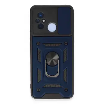 Lopard Xiaomi Redmi 12c Kılıf Pars Lens Yüzüklü Silikon - Lacivert