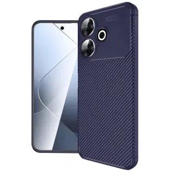 Lopard Xiaomi Redmi 13 4g Kılıf Auto Focus Karbon Kapak - Lacivert