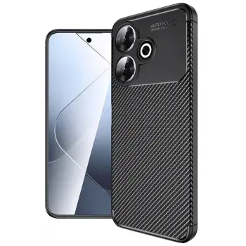 Lopard Xiaomi Redmi 13 4g Kılıf Auto Focus Karbon Kapak - Siyah