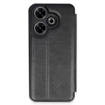 Lopard Xiaomi Redmi 13 4g Kılıf Flip Cover - Siyah