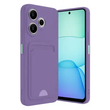 Lopard Xiaomi Redmi 13 4g Kılıf Kelvin Kartvizitli Silikon - Lila