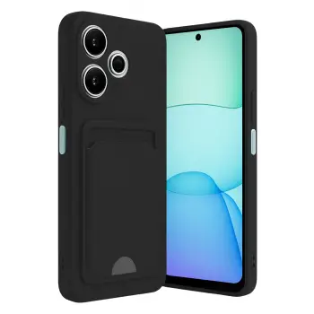 Lopard Xiaomi Redmi 13 4g Kılıf Kelvin Kartvizitli Silikon - Siyah