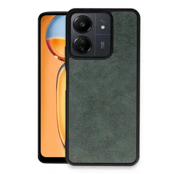 Lopard Xiaomi Redmi 13c Kılıf Aras Deri Kapak - Koyu Yeşil