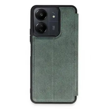 Lopard Xiaomi Redmi 13c Kılıf Flip Cover - Koyu Yeşil