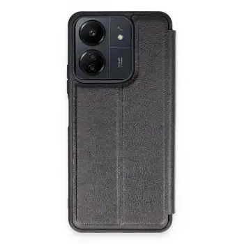 Lopard Xiaomi Redmi 13c Kılıf Flip Cover - Siyah