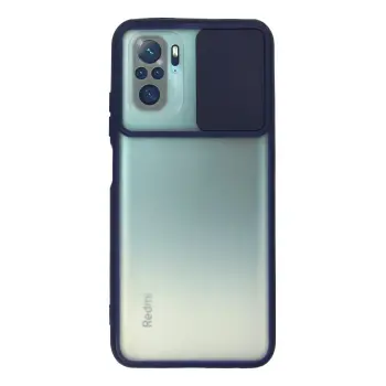 Lopard Xiaomi Redmi Note 10 Kılıf Palm Buzlu Kamera Sürgülü Silikon - Lacivert