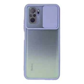 Lopard Xiaomi Redmi Note 10 Kılıf Palm Buzlu Kamera Sürgülü Silikon - Lila