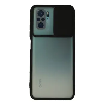 Lopard Xiaomi Redmi Note 10 Kılıf Palm Buzlu Kamera Sürgülü Silikon - Siyah