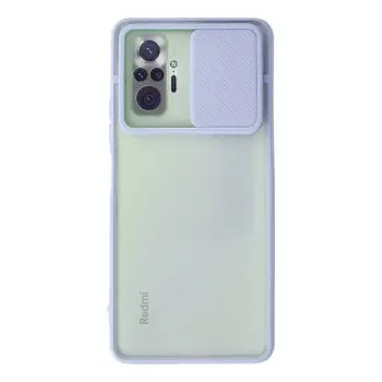 Lopard Xiaomi Redmi Note 10 Pro Kılıf Palm Buzlu Kamera Sürgülü Silikon - Lila