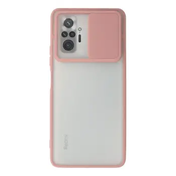 Lopard Xiaomi Redmi Note 10 Pro Kılıf Palm Buzlu Kamera Sürgülü Silikon - Pembe