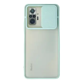 Lopard Xiaomi Redmi Note 10 Pro Kılıf Palm Buzlu Kamera Sürgülü Silikon - Turkuaz