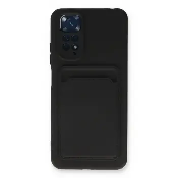 Lopard Xiaomi Redmi Note 11 Kılıf Kelvin Kartvizitli Silikon - Siyah