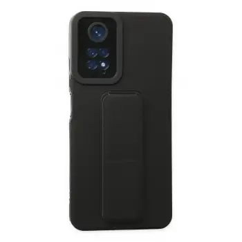Lopard Xiaomi Redmi Note 11 Kılıf Mega Standlı Silikon - Siyah