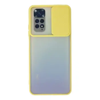 Lopard Xiaomi Redmi Note 11 Kılıf Palm Buzlu Kamera Sürgülü Silikon - Sarı