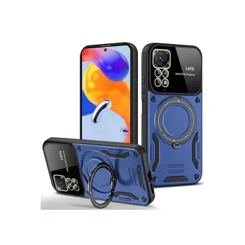 Lopard Xiaomi Redmi Note 11 Pro Kılıf Joy Lens Standlı Kapak - Lacivert