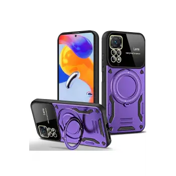 Lopard Xiaomi Redmi Note 11 Pro Kılıf Joy Lens Standlı Kapak - Mor