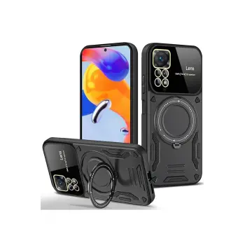 Lopard Xiaomi Redmi Note 11 Pro Kılıf Joy Lens Standlı Kapak - Siyah