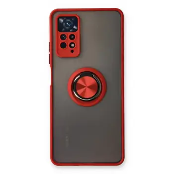 Lopard Xiaomi Redmi Note 11 Pro Kılıf Montreal Yüzüklü Silikon Kapak - Kırmızı