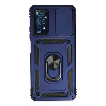 Lopard Xiaomi Redmi Note 11 Pro Kılıf Pars Lens Yüzüklü Silikon - Lacivert