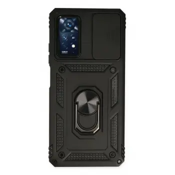 Lopard Xiaomi Redmi Note 11 Pro Kılıf Pars Lens Yüzüklü Silikon - Siyah