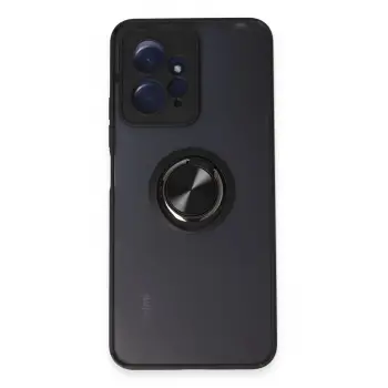 Lopard Xiaomi Redmi Note 12 4g Kılıf Montreal Yüzüklü Silikon Kapak - Siyah