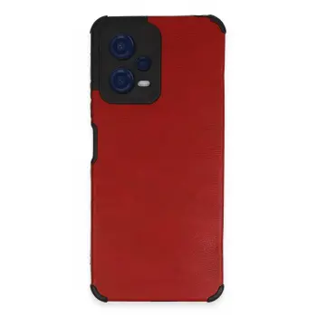 Lopard Xiaomi Redmi Note 12 5g Kılıf Loop Deri Silikon - Kırmızı