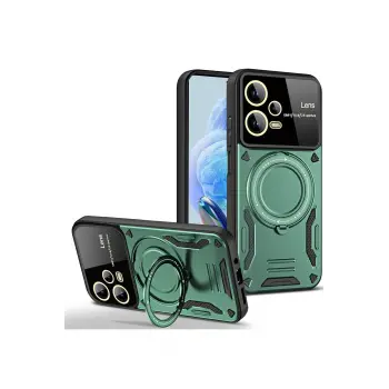 Lopard Xiaomi Redmi Note 12 Pro 5g Kılıf Joy Lens Standlı Kapak - Koyu Yeşil