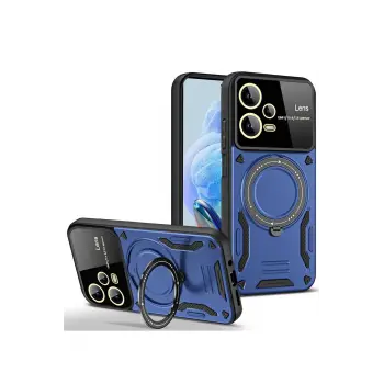 Lopard Xiaomi Redmi Note 12 Pro 5g Kılıf Joy Lens Standlı Kapak - Lacivert