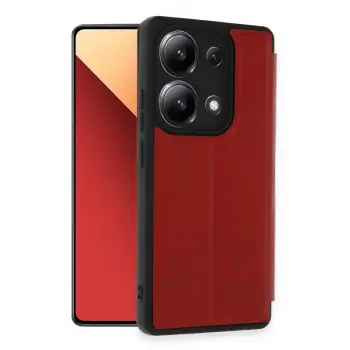 Lopard Xiaomi Redmi Note 13 4g Kılıf Flip Cover - Kırmızı