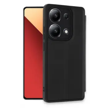 Lopard Xiaomi Redmi Note 13 4g Kılıf Flip Cover - Siyah