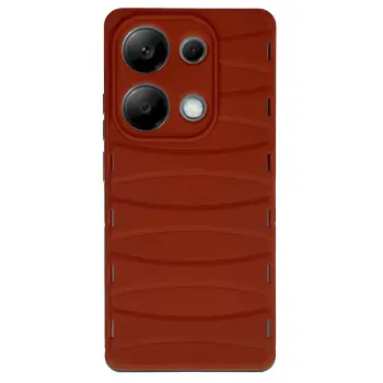 Lopard Xiaomi Redmi Note 13 Pro 4g Kılıf Bibercas Silikon Kapak - Kırmızı