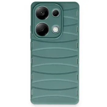 Lopard Xiaomi Redmi Note 13 Pro 4g Kılıf Bibercas Silikon Kapak - Koyu Yeşil