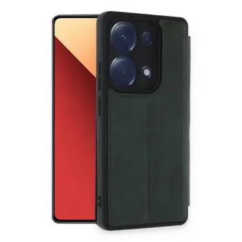 Lopard Xiaomi Redmi Note 13 Pro 4g Kılıf Flip Cover - Koyu Yeşil