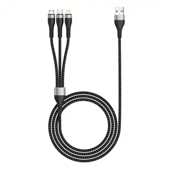 Lopard Zr-43 3in1 Usb-a To Lightning – Type-c – Micro Şarj Ve Data Kablosu 20w 1.5m