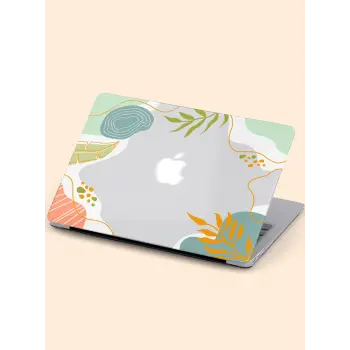 Macbook Air (M2-M3) Kılıf 13.6 inç A2681-A3113 2022/2024 Şeffaf Kapak Tam Koruma Macos-04 Pastel Renkli
