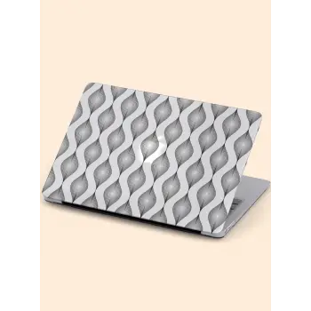 Macbook Air (M2-M3) Kılıf 15 inç A3114-A2941 2023/2024 Şeffaf Kapak Tam Koruma Macos-01 Koyu Gri Kıvrımlar