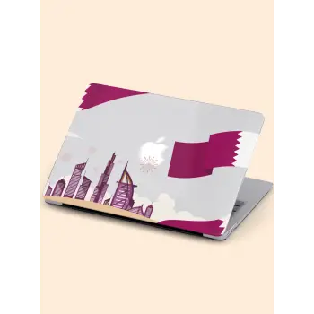 Macbook Air (M2-M3) Kılıf 15 inç A3114-A2941 2023/2024 Şeffaf Sert Kapak Koruma Macos-30 Katar Bayrağı